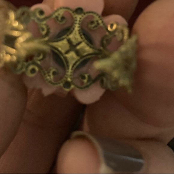 Vintage Pink Rose Adjustable Ring - Picture 5 of 6